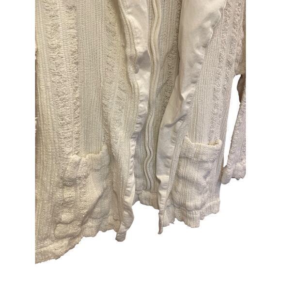Free People Distressed White Cardigan Blazer Sweater Top Women‎ Casual Boho XS - Picture 3 of 9
